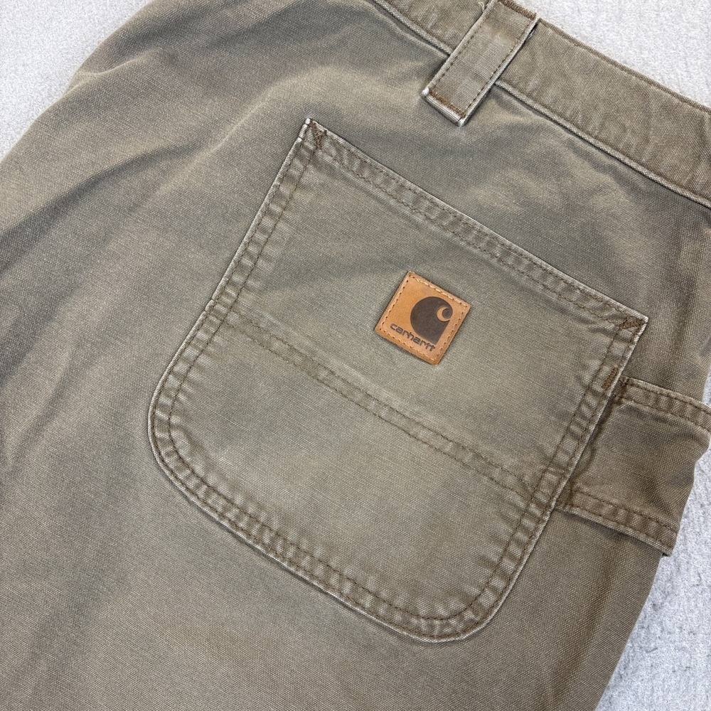 Carhartt Mens Original Fit Brown Cargo Shorts Canvas Zip Flat Front Size 46 B147